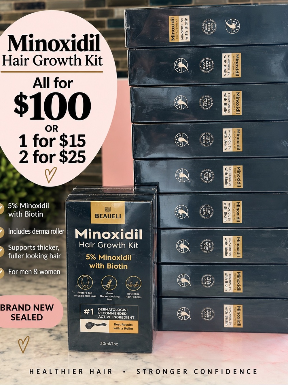 Minoxidil Hair Growth Kit - Black